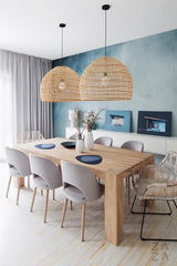 Handwoven Rattan Pendant Light Organic Wicker Hanging Lamp for Modern Living Spaces
