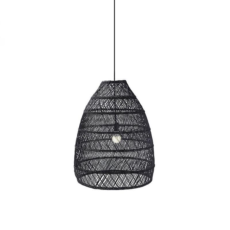Handwoven Rattan Pendant Light Organic Wicker Hanging Lamp for Modern Living Spaces