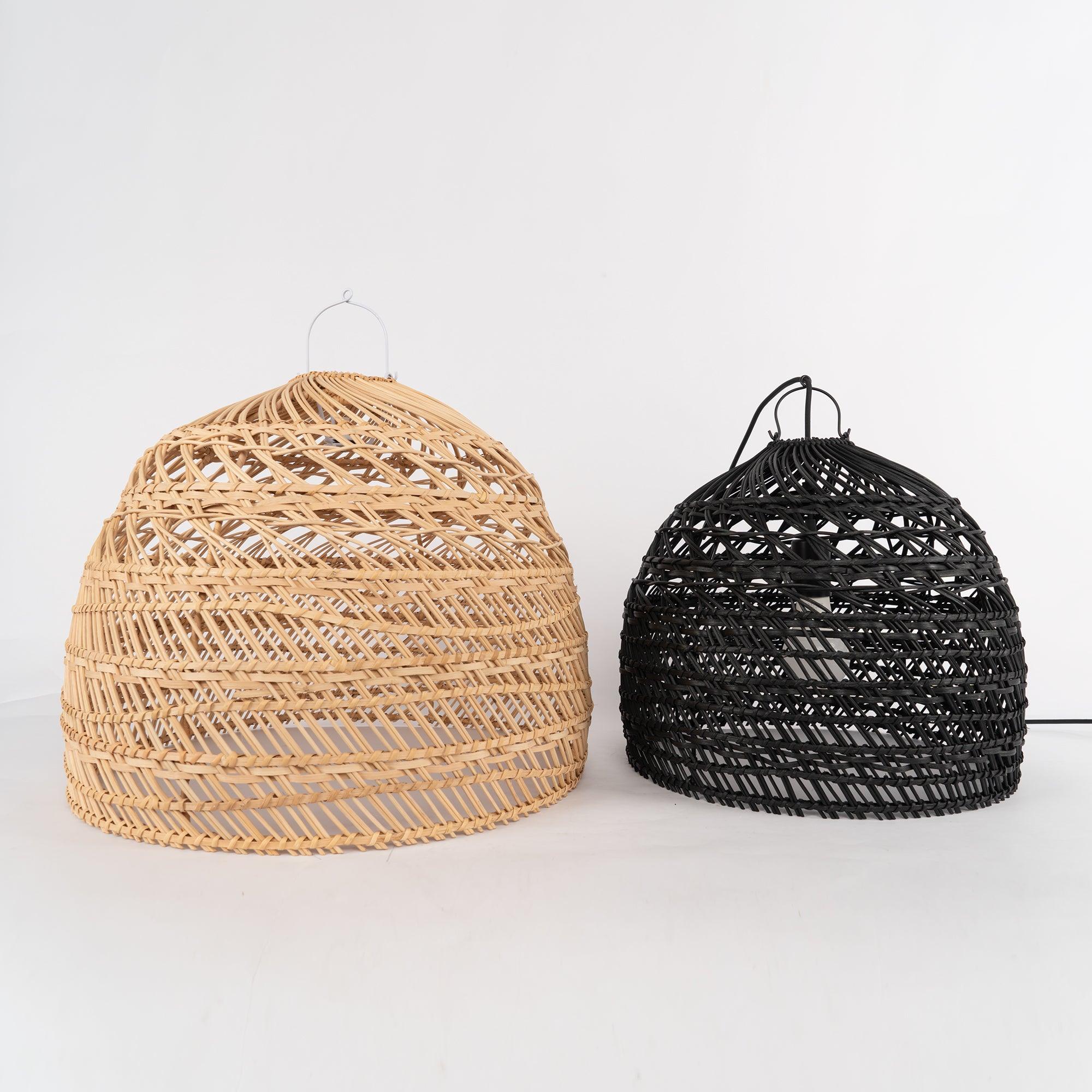 Handwoven Rattan Pendant Light Organic Wicker Hanging Lamp for Modern Living Spaces