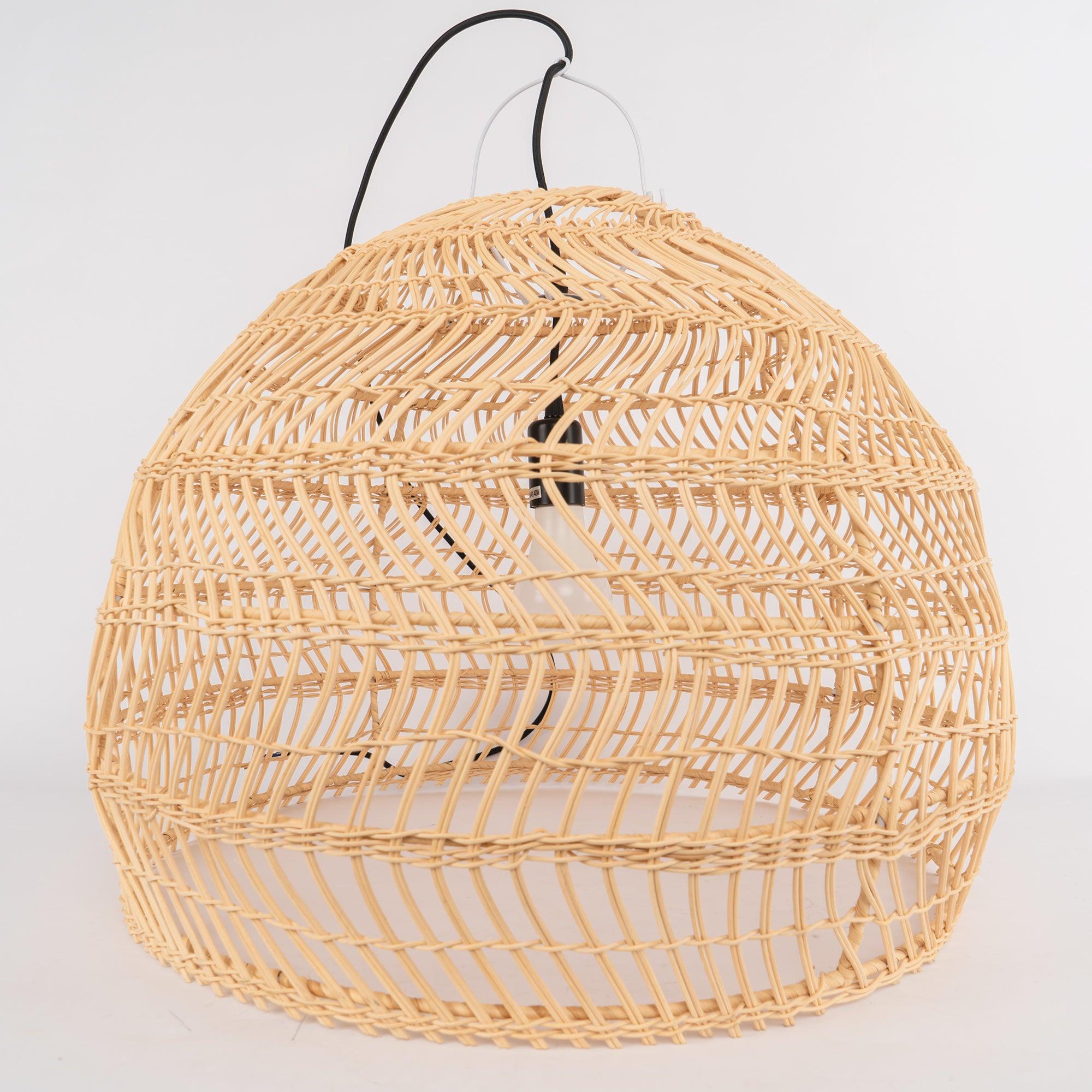 Handwoven Rattan Pendant Light Organic Wicker Hanging Lamp for Modern Living Spaces