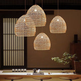 Handwoven Rattan Pendant Light Organic Wicker Hanging Lamp for Modern Living Spaces