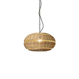 Handwoven Rattan Pendant Light Rustic Conical Wicker Hanging Lamp for Interior