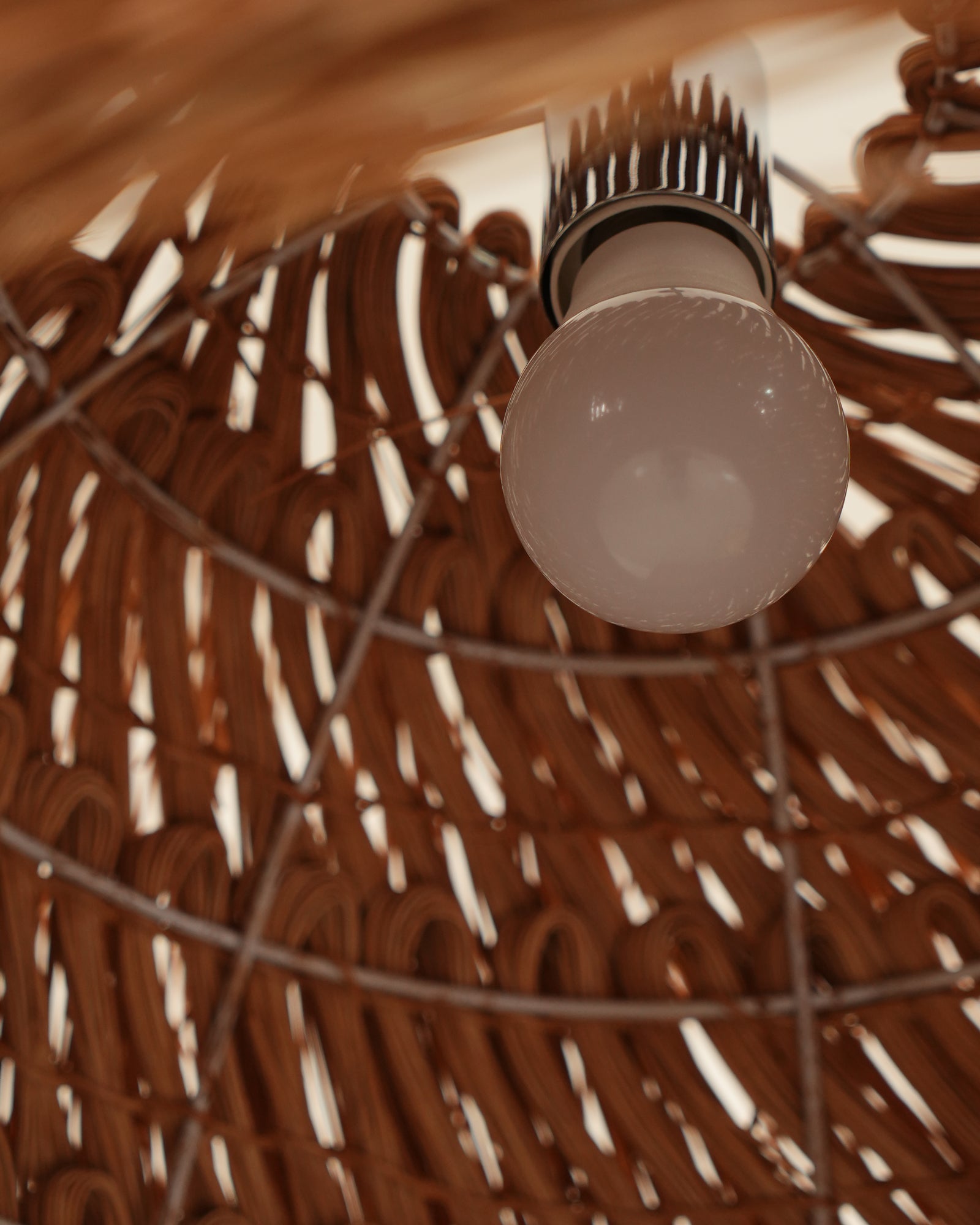 Handwoven Rattan Pendant Light Rustic Conical Wicker Hanging Lamp for Interior
