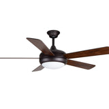 Vintage Wooden Ceiling Fan with Dimmable LED Lighting and Quiet 3 Speed Copper Motor