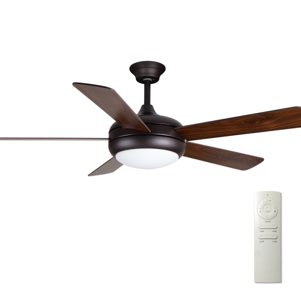Vintage Wooden Ceiling Fan with Dimmable LED Lighting and Quiet 3 Speed Copper Motor