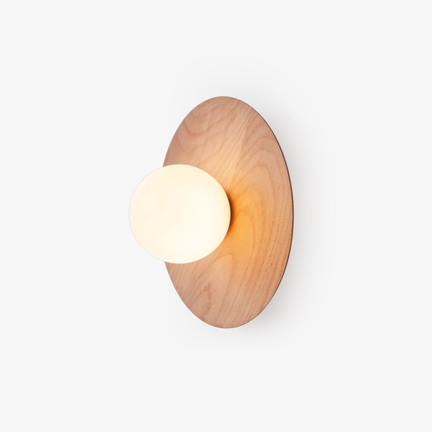Harmonia Mid Century Modern Wood Wall Sconce with Frosted Glass Globe Shade