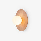 Harmonia Mid Century Modern Wood Wall Sconce with Frosted Glass Globe Shade