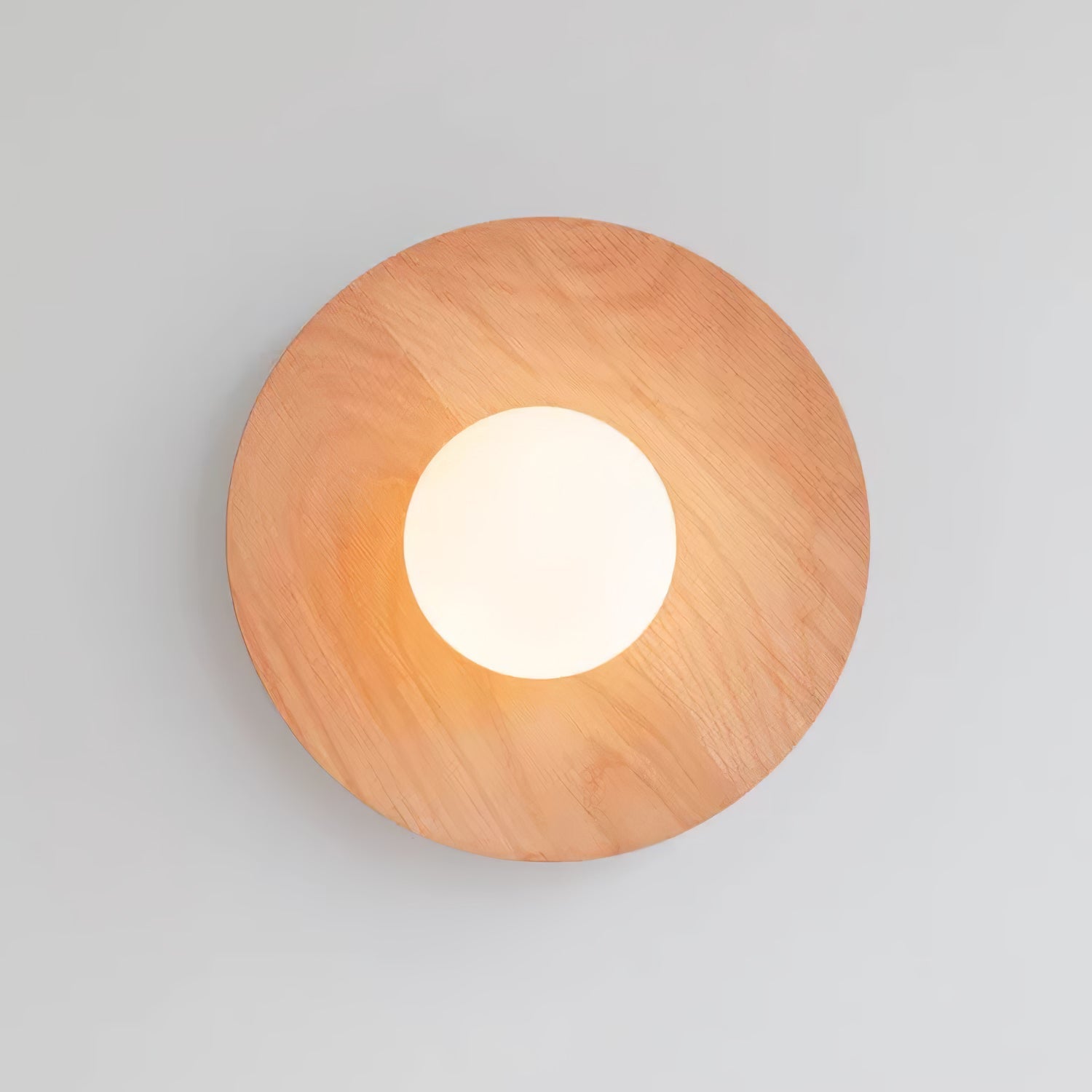 Harmonia Mid Century Modern Wood Wall Sconce with Frosted Glass Globe Shade