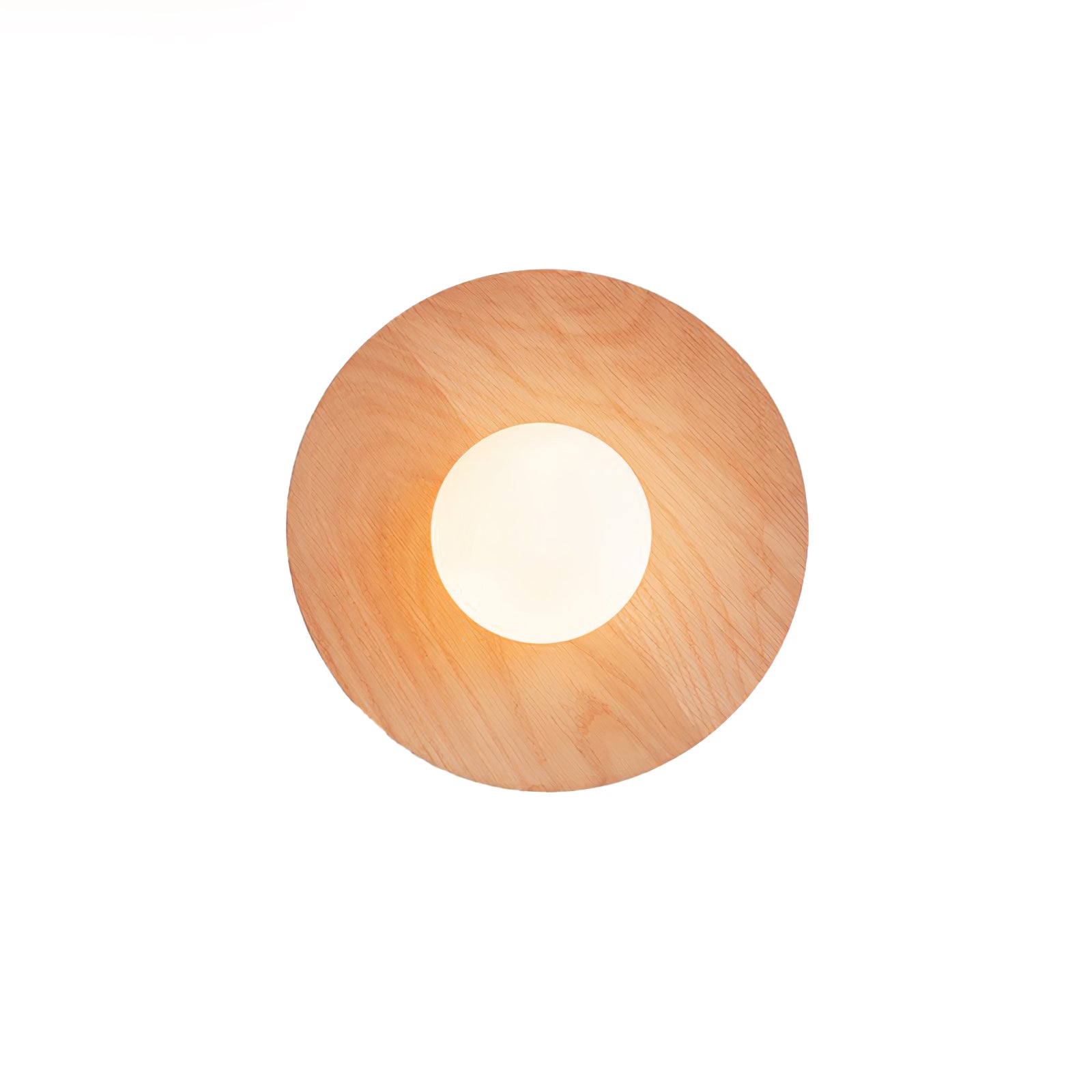 Harmonia Mid Century Modern Wood Wall Sconce with Frosted Glass Globe Shade