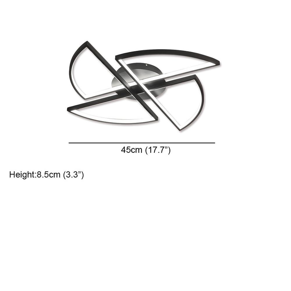 Modern Geometric 4 Semi Circle LED Ceiling Light Flush Mount for Living Room and Bedroom