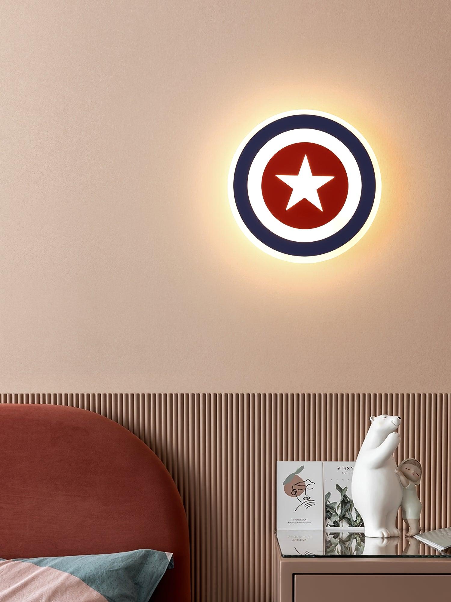 Heroic 3D Shield Wall Mounted LED Light for Children Nursery and Themed Rooms
