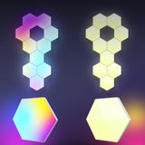 Hexagon RGBIC LED Smart Wall Sconce Modular Cellular Lighting with App and Music Sync Control