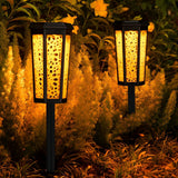 Hexagonal LED Solar Landscape Path Lights Waterproof RGB and Warm White Garden Lawn Lamp