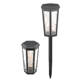 Hexagonal Solar Powered Outdoor Pathway Lights IP65 Waterproof LED Garden Lawn Lamps Set of 2