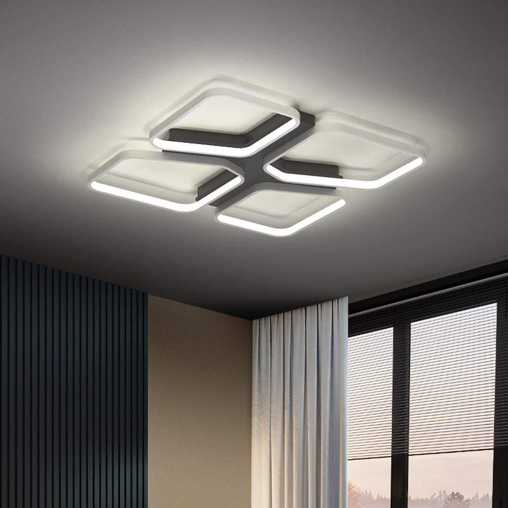 Modern Geometric LED Flush Mount Ceiling Light with Silica Gel and Aluminum Shades