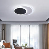 Modern Nordic Two Circle LED Flush Mount Ceiling Light for Living Room and Kids Bedroom