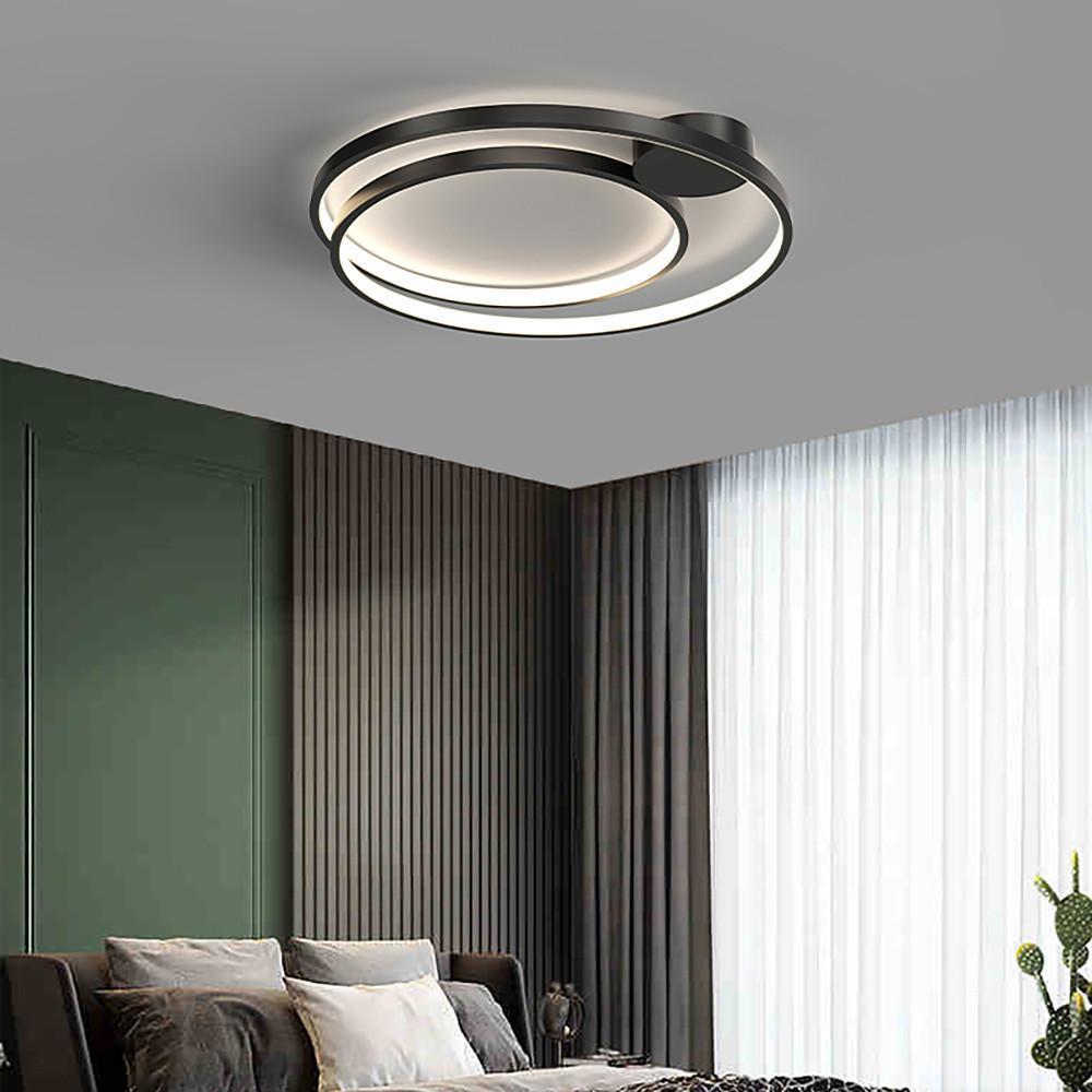 Modern Nordic Black LED Ceiling Light Multiple Circles Flush Mount Lamp for Living Room