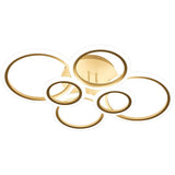 Modern 6 Ring Geometric LED Flush Mount Ceiling Light Dimmable Lighting Fixture for Bedroom and Living Room