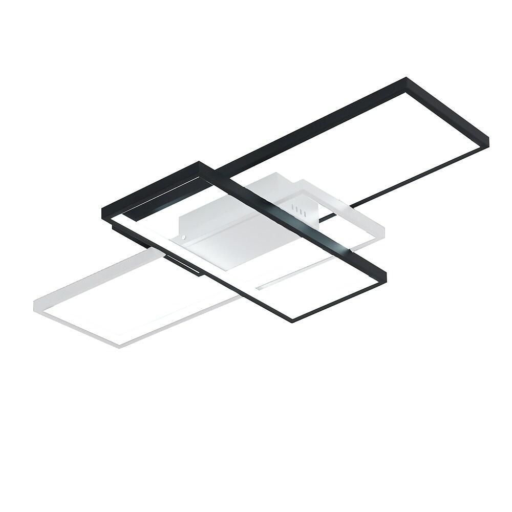 Modern Rectangular 3 Tier LED Flush Mount Ceiling Lamp Large Geometric Integrated Lighting Fixture