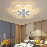 Modern Geometric Flower LED Flush Mount Ceiling Light Acrylic Dimmable Bedroom Fixture