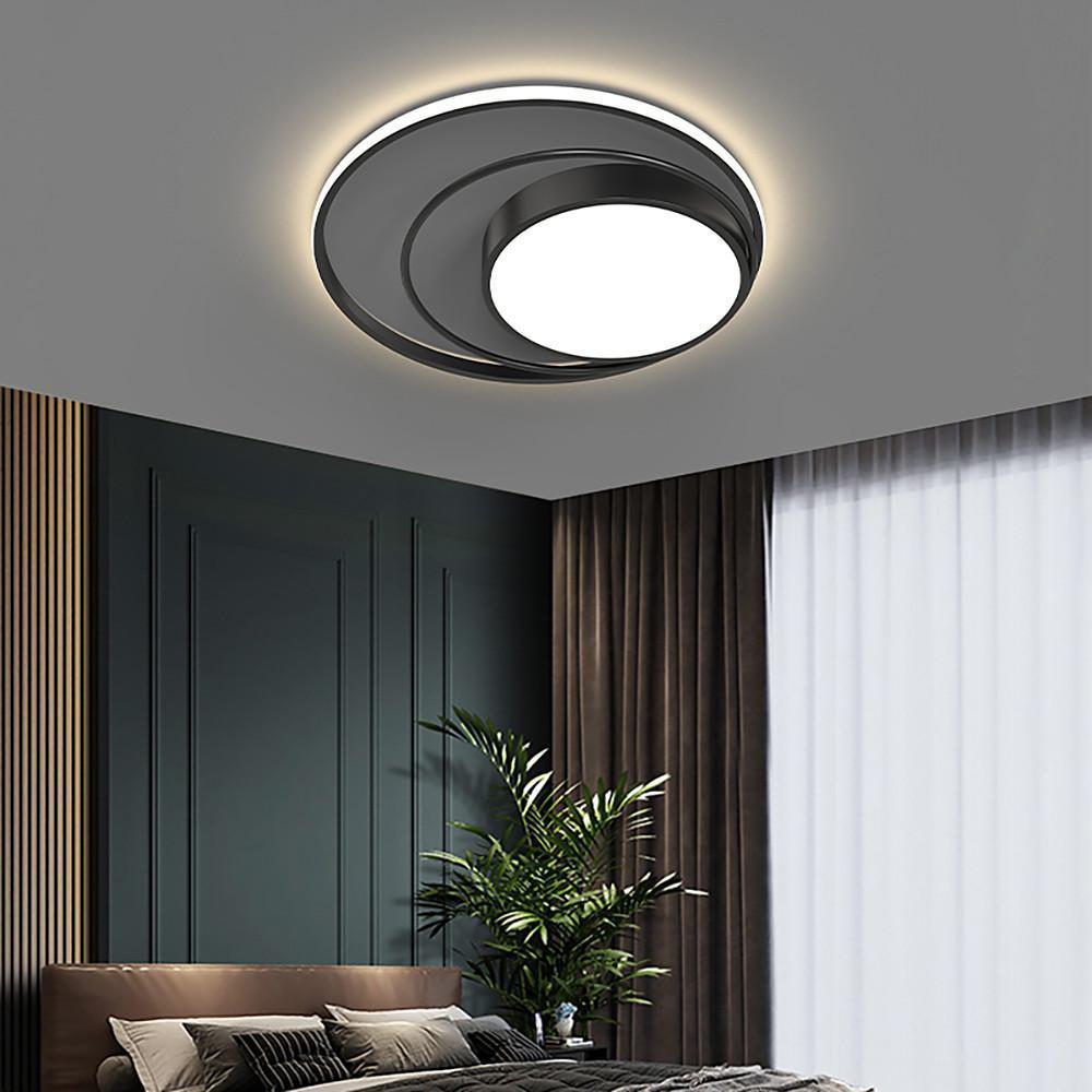 Modern Nordic Black LED Ceiling Light Multiple Circles Flush Mount Lamp for Living Room