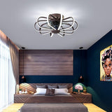 Modern 5 Blade Ceiling Fan with External LED Light Ring and Remote Control Dimming