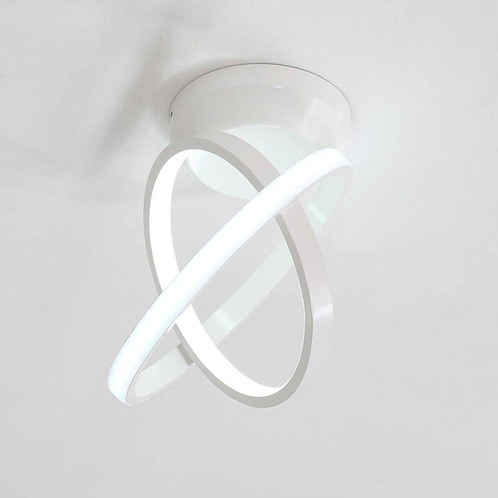 Modern Geometric Interlocking Ring LED Ceiling Light Black Flush Mount Fixture for Bedroom
