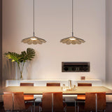 Hollyhock Wood LED Pendant Light Minimalist Wabi Sabi Hanging Ceiling Lamp for Modern Spaces