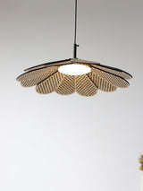 Hollyhock Wood LED Pendant Light Minimalist Wabi Sabi Hanging Ceiling Lamp for Modern Spaces