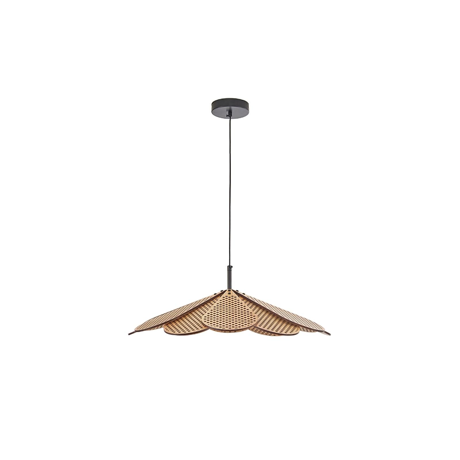Hollyhock Wood LED Pendant Light Minimalist Wabi Sabi Hanging Ceiling Lamp for Modern Spaces