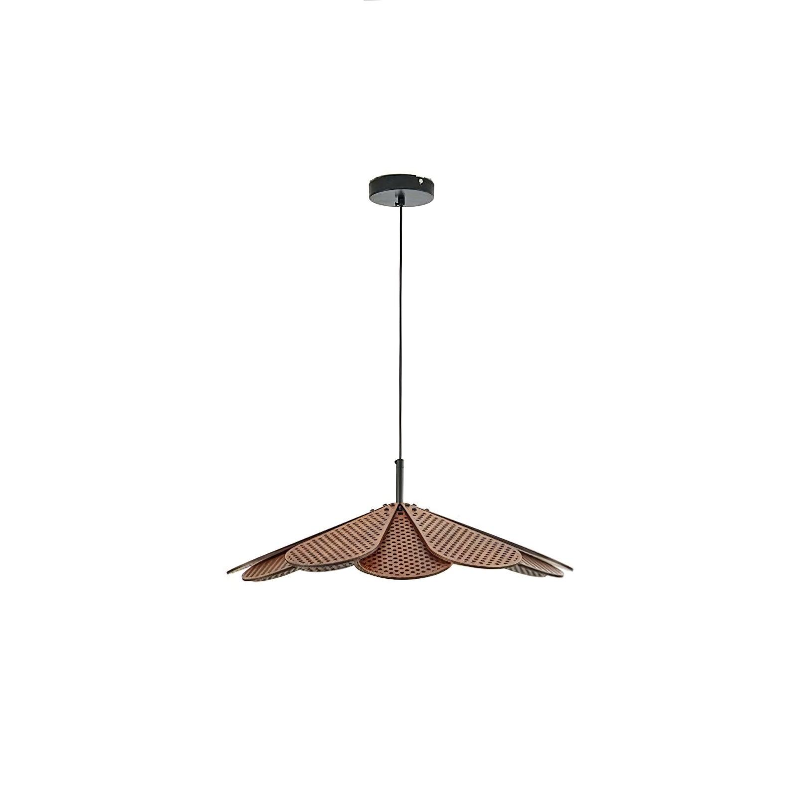 Hollyhock Wood LED Pendant Light Minimalist Wabi Sabi Hanging Ceiling Lamp for Modern Spaces