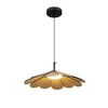 Hollyhock Wood LED Pendant Light Minimalist Wabi Sabi Hanging Ceiling Lamp for Modern Spaces