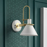 Horn Shape Minimalist Iron Wall Sconce Modern Industrial Metal Wall Lamp for Living Room