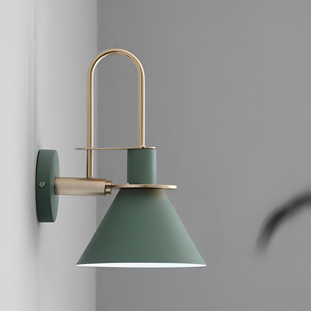 Horn Shape Minimalist Iron Wall Sconce Modern Industrial Metal Wall Lamp for Living Room