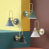 Horn Shape Minimalist Iron Wall Sconce Modern Industrial Metal Wall Lamp for Living Room