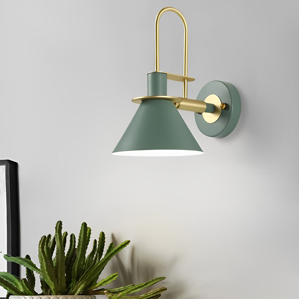Horn Shape Minimalist Iron Wall Sconce Modern Industrial Metal Wall Lamp for Living Room