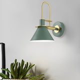 Horn Shape Minimalist Iron Wall Sconce Modern Industrial Metal Wall Lamp for Living Room