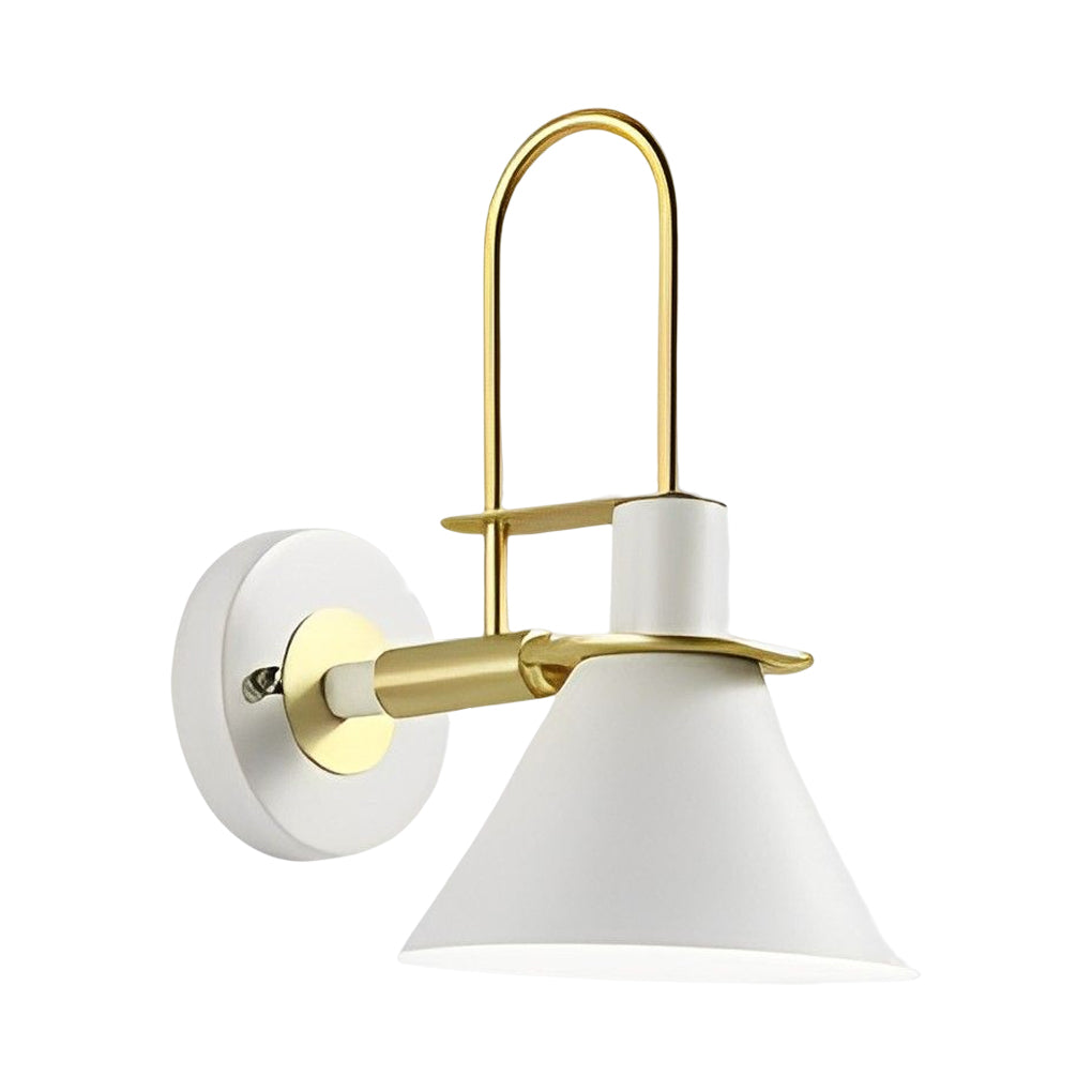 Horn Shape Minimalist Iron Wall Sconce Modern Industrial Metal Wall Lamp for Living Room