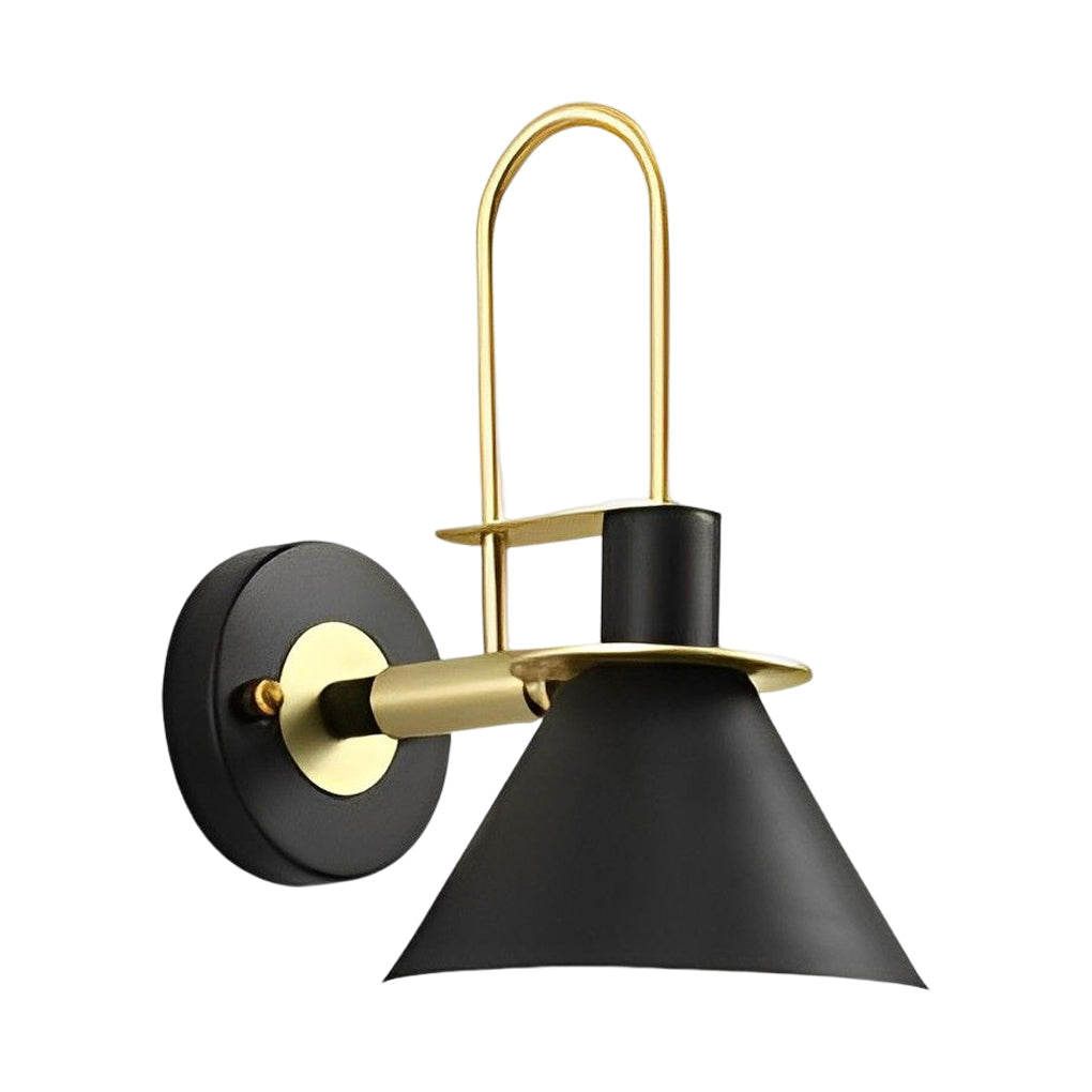 Horn Shape Minimalist Iron Wall Sconce Modern Industrial Metal Wall Lamp for Living Room