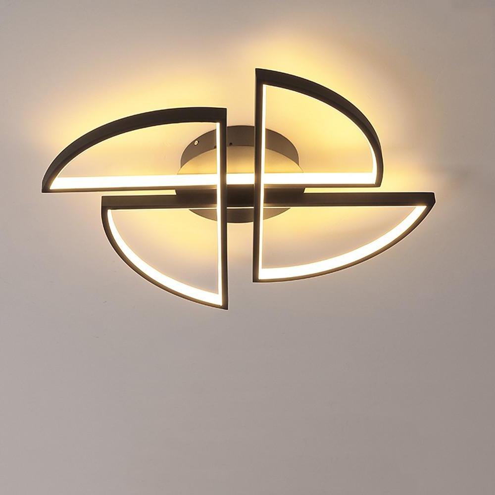 Modern Geometric 4 Semi Circle LED Ceiling Light Flush Mount for Living Room and Bedroom