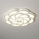 Modern Flower Swirl LED Flush Mount Ceiling Light Metal Acrylic Petal Fixture for Bedroom