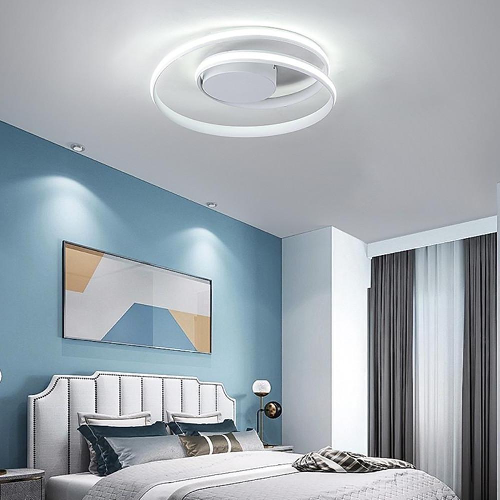 Modern Spiraling Circular LED Flush Mount Ceiling Light for Living Room and Bedroom