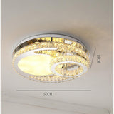Modern Crystal LED Ceiling Light Overlapping Circles Stainless Steel Flush Mount Lighting