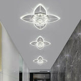 Modern 4 Pointed Star LED Crystal Ceiling Light Multi Color Flush Mount for Bedroom