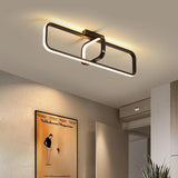 Modern Geometric Dimmable LED Flush Mount Ceiling Light Fixture with Rectangular Design