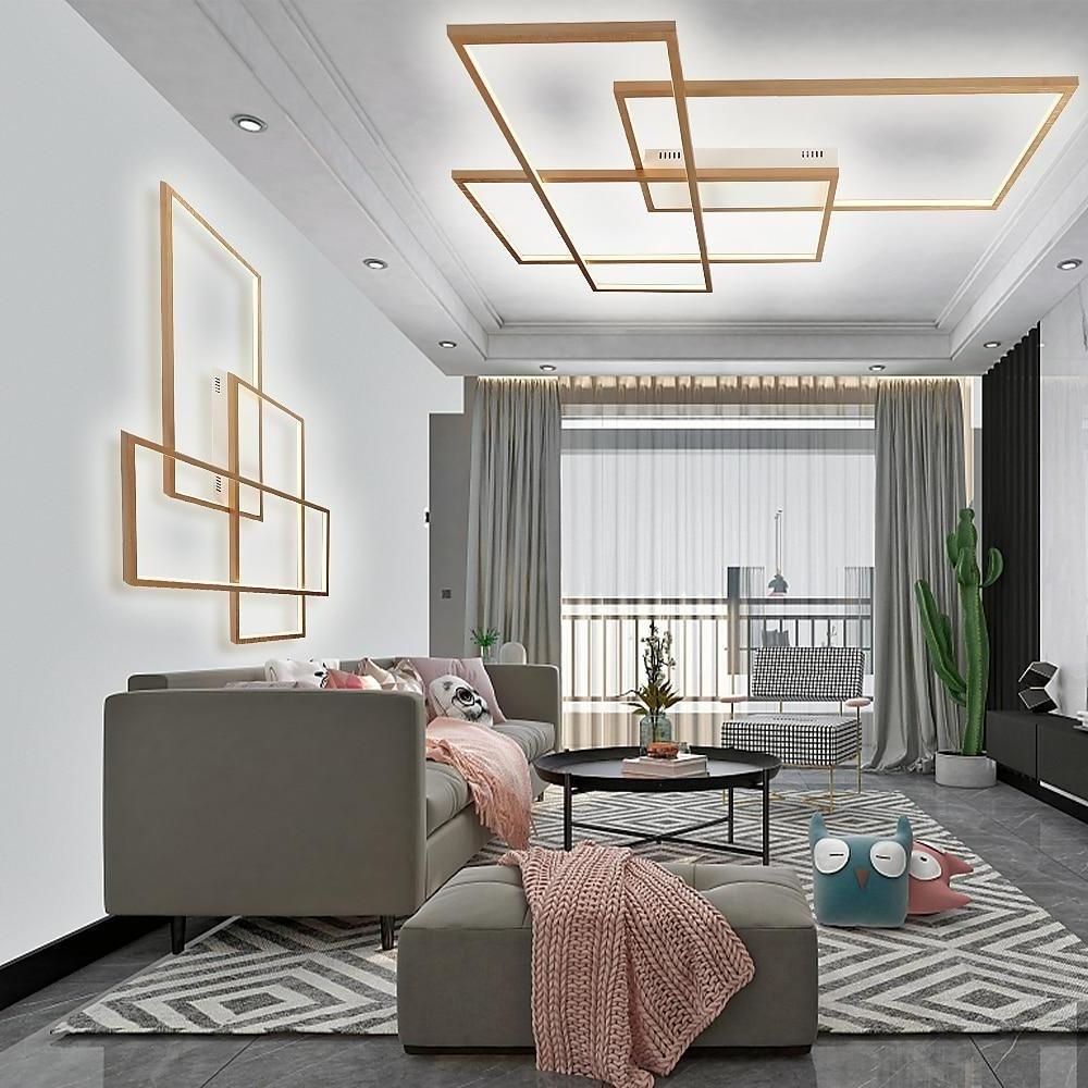 Modern Rectangular Three Tier LED Flush Mount Ceiling Light with Integrated Central Panel