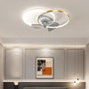 24 Inch Modern Circle LED Flush Mount Ceiling Fan with Dimmable Light and Remote Control