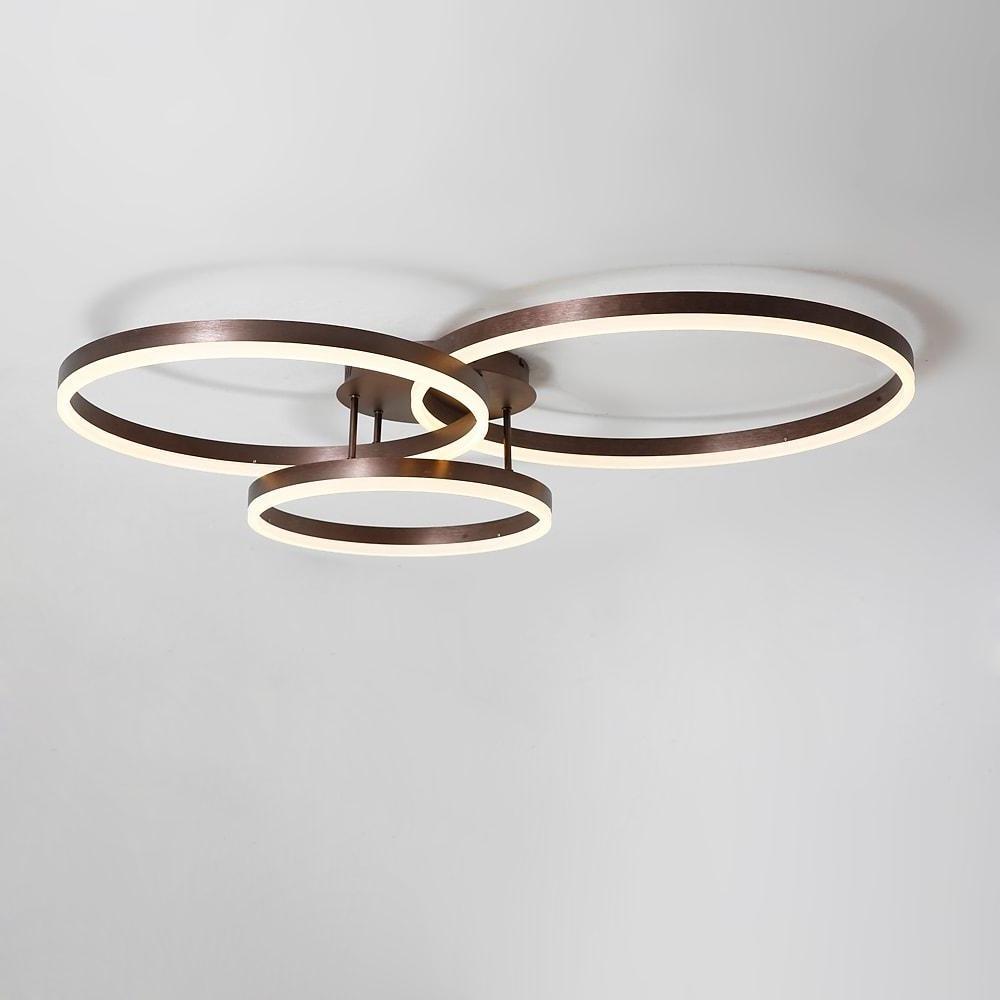 Modern 3 Ring Geometric LED Flush Mount Ceiling Light Minimalist Acrylic Living Room Fixture