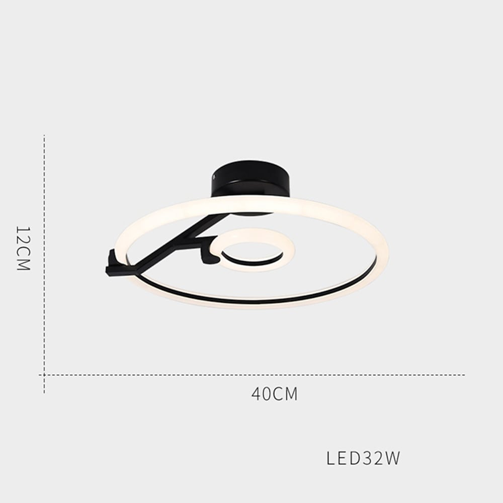 Modern Ring LED Flush Mount Ceiling Light Fixture for Bedroom Living Room Dimmable Round Metal Lamp