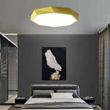 Modern Geometric LED Flush Mount Ceiling Light for Bedroom and Kitchen Dimmable Fixture